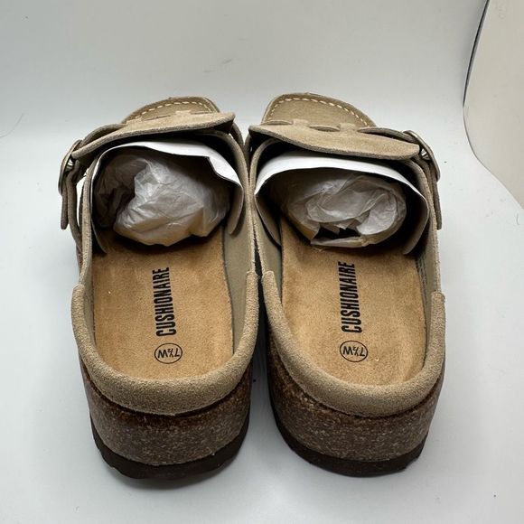 CUSHIONAIRE Women's Genuine Leather Cork Footbed Clog with +Comfort 7.5 WIDE SAN - Picture 4 of 7